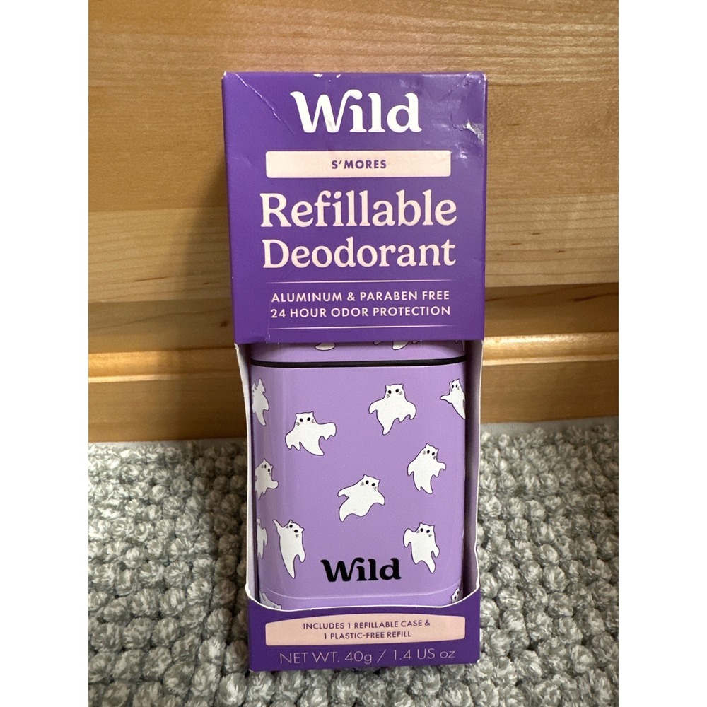 Wild Refillable Deodorant Smores Scent Aluminum‎ Free Vegan B Corp Certified
